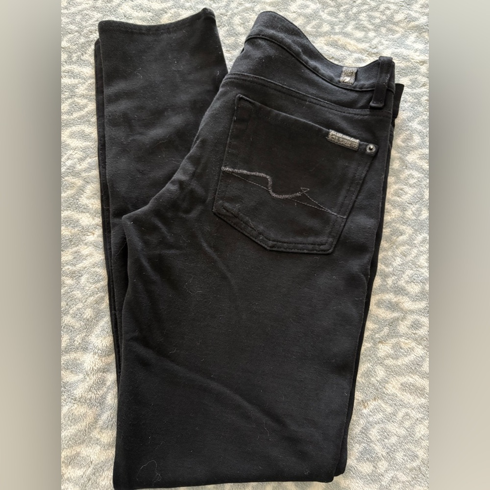 7 Seven For All Mankind Gwenevere Womens Skinny Pants Size 29 Black Stretchy